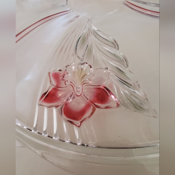 14" Colored Glass Cake Platter - Mikasa 'Satin Orchard' ca. 1994-1995 - Picture 2 of 8